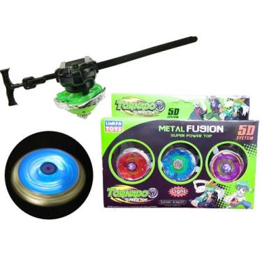 Imagem de Kit 3 Beyblade Metal C/Luz Led Speed Light + 1 Lançador - TD // Lianfa