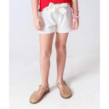 Imagem de Short Infantil Textura Clochard Marisa Tam 4 a 10 Off -70209, Off whit