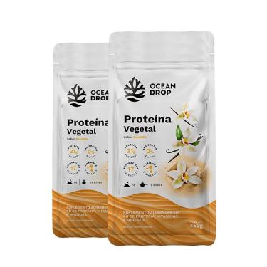 Imagem de Kit 2 Proteína Vegetal Ocean Drop 450G Sabor Baunilha