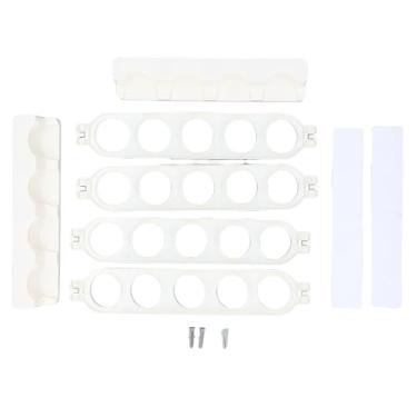 Imagem de Suporte para cápsulas de café montável na parede Rack organizador de grande capacidade para bancada de cozinha Home Office Material ABS resistente 24,5x32x4,2cm Comporta 20 (Branca)