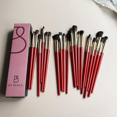 Imagem de Conjunto de pincéis de maquiagem vermelho-dourado de 23 peças | Pincéis de cerdas macias para blush e sombra de nariz com bolsa de armazenamento 22-6