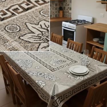 Imagem de Toalha De Mesa Rendada 2,30 X 1,50 6 Lugares Decoração Luxo(PALHA)