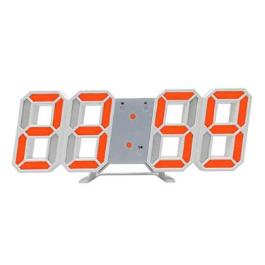 Imagem de Relógio de Parede LED 3D Digital Multifuncional com Tela Exibição Temperatura Grande para Casa Sala Estar Escritório Armazém