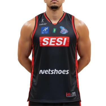 Imagem de Regata Larulp Sesi Franca Basquete Jogador Preto - Masculino GG-Masculino