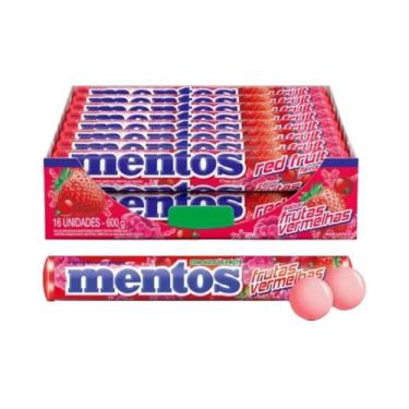 Imagem de Mentos Drops Tubo Cx 600g c/16un Escolha o Sabor, Frutas vermelhas