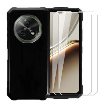 Imagem de WDMYLFTW Capa para Doogee Fire 7 + [2 unidades] película protetora de tela de vidro temperado - Capa protetora de TPU (preta)