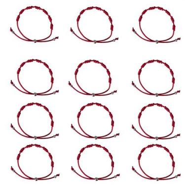 Imagem de Pulseira Vermelha Kabbalah 7 Nós 12 Unidades - Lua Mística