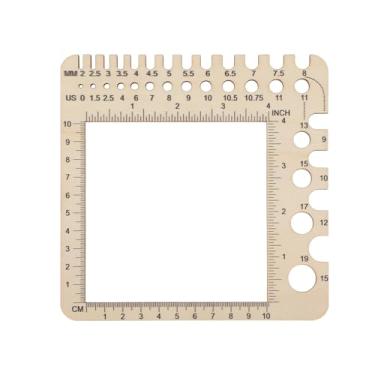 Imagem de Ferramenta de Medição Agulhas Tricô em Madeira, Régua para Agulhas Tricô Ferramenta Medição em Madeira de Vários Tamanhos Adequada para Fiação e Costura