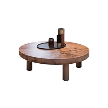 Imagem de UWEREBFM Mesa de centro pequena, mesa de chá retrô, mesas de centro para sala de estar, mesa lateral para espaços pequenos