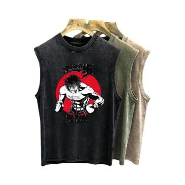 Imagem de Camiseta Regata Oversized Masculina Com Estampa De Anime Hajime No Ipp