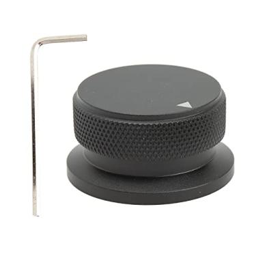 Imagem de Conjunto de botões de guitarra Design de chapéu Kit de botões de controle leves e duráveis ​​de alumínio preto com chave para guitarras, baixos, pré-amplificadores, amplificadores