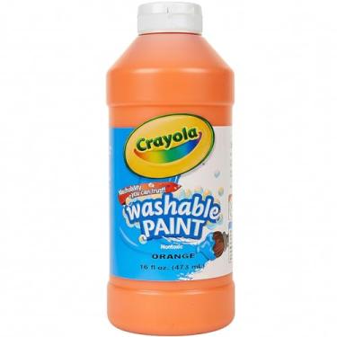 Imagem de Tinta lavável laranja Crayola® - 473 ml (1 pacote) - Fórmula não tóxica e fluida suave - perfeita para artes e artesanato, salas de aula e artesanato DIY