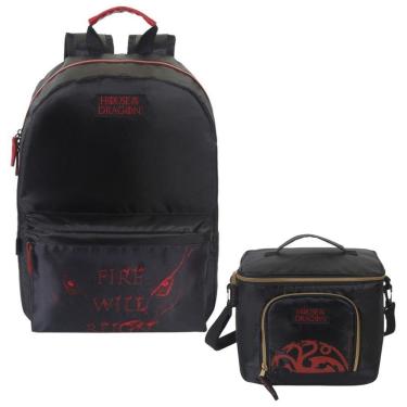 Imagem de Kit Mochila Costas Cooler Lancheira Térmica Menino House Of The Dragon Dermiwil
