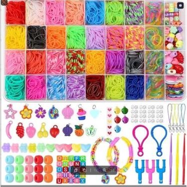 Imagem de Kit Vibrante Para Fazer Pulseiras DIY Com 36-40 Compartimentos, Elásti