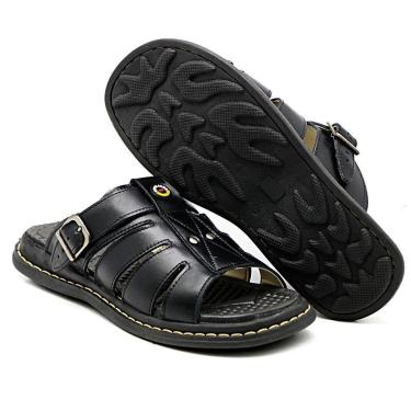 Imagem de Sandalia Chinelo de Couro Confortavel Lançamento muito confortável Ortopédico cor-Masculino