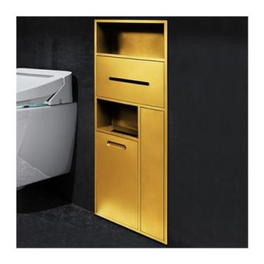 Imagem de Nicho de chuveiro de aço inoxidável, prateleira de quarto molhado embutida, papel higiênico para xampu, armazenamento à prova d'água, alcova, sala de estar, cozinha, banheiro, prateleiras (cor