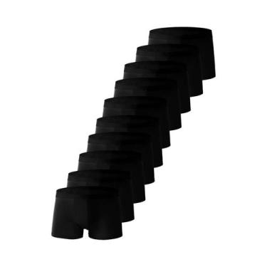 Imagem de Cuecas Boxer Masculinas plus Size L-4XL Pretas De Alta Elasticidade E 