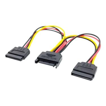 Imagem de Cabo Adaptador Energia Sata Y Splitter Duplo Sata (fem) 15cm