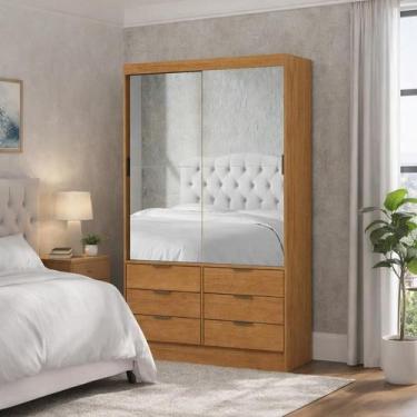 Imagem de Guarda Roupa 6 Gavetas 2 Portas Espelhado Sunset-Grand Line