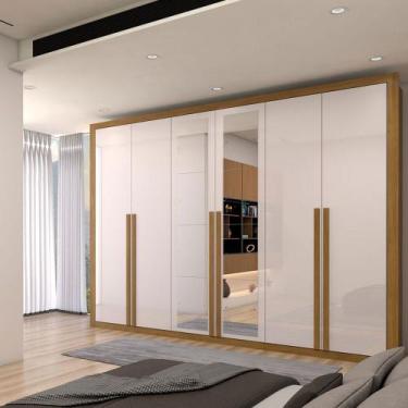 Imagem de Guarda-Roupa Casal Classic 6 Portas 6 Gavetas 100% Mdf com Espelho Cin