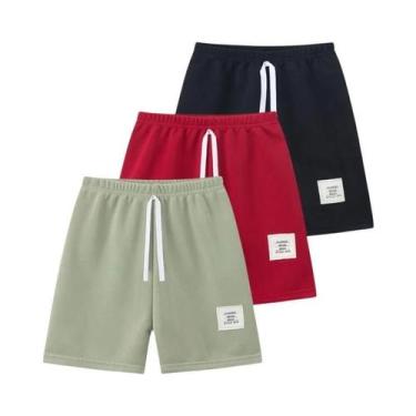 Imagem de Shorts Infantis De Cor Sólida Com Cordão Para Meninos E Meninas, Calça