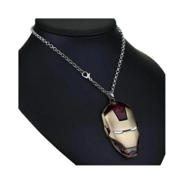 Imagem de Colar Pingente Marvel Avengers Homem De Ferro Coração Gema Do Tempo Pa