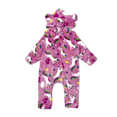 Imagem de Macacão Fleece Estampado 4 ao 10 - Fofotinhos, F77, Unicórnio arco íri