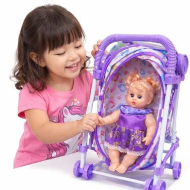 Imagem de Carrinho De Boneca Infantil Leve Fácil Transportar - Rick Imports