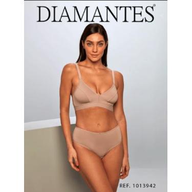 Imagem de Conjunto Sutiã Sem Bojo + Calcinha alta Confort - Diamantes - Diamante