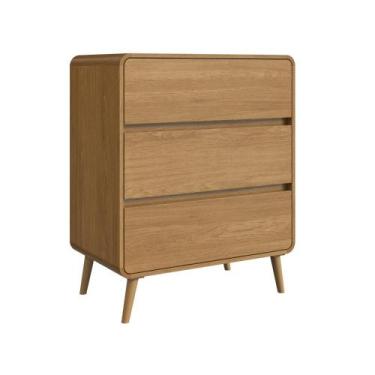 Imagem de Cômoda 3 Gavetas Linha Curve 76cm Cor Carvalho Xingu CV003CXCX - Compl