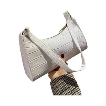Imagem de Bolsa Feminina Retrô Pequena - Estilo Jacaré em PU - Bolsa de Ombro e 
