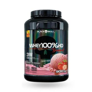 Imagem de Wh ey HD 3 W Go urmet  Black Skull 900g  Morango
