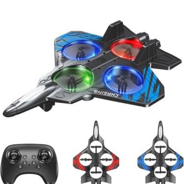 Imagem de Avião Controle Remoto Stealth Drone Infantil Luz LED Presente Criança 