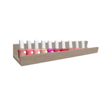 Imagem de Prateleira Esmalteria Simples 95CM Madeirado em MDF com Fixação para Parede Organizador...