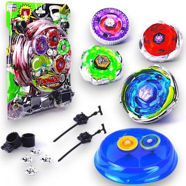 Imagem de Kit Beyblade Metal com LED para Batalha com Lançadores Ponteiras e Arena Infantil OEM