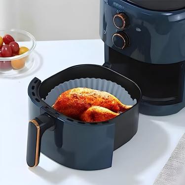Imagem de Forma para Air Fryer Utimix Silicone Reutilizável Compatível com Fritadeiras a Ar Até 5L 1,5L Preto