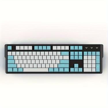 Imagem de Kit de Teclas para Teclado Mecânico Avançado Minimalista com 104 Chaves PBT Ergonômico Transparente Azul Branco OEM
