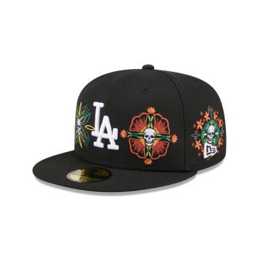 Imagem de BONE NEW ERA 59FIFTY LOS ANGELES DODGERS MLB SKULL & ROSES PRETO-Masculino