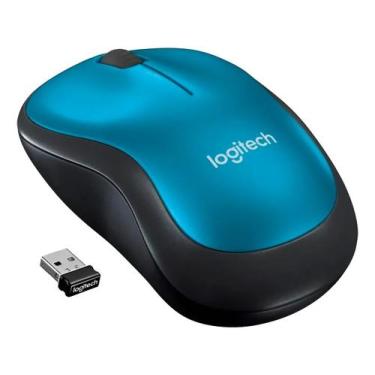 Imagem de Mouse Logitech M185 Wireless Azul sem Fio 1000 DPI Original