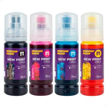 Imagem de Kit 4 Tinta 544 Compatível Epson Ecotank L3150 L3250 L3210 L3110 L1250