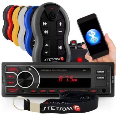 Imagem de Radio Automotivo Sem Toca Cd Mp3 Player Bluetooth 2 Entrada Usb Carreg
