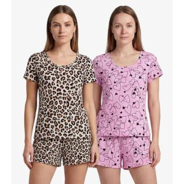 Imagem de Kit 2 Pijamas Femininos Short E Blusa Infinita Cor Sortidos, P, Sortid