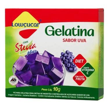 Imagem de Gelatina Em Pó Diet Com Stevia Plus Uva Lowçucar 10gr