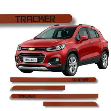 Imagem de Jogo de Friso Lateral Tracker Ponta de Redonda Protetor Porta Cores - 