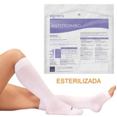 Imagem de Meia de Compressão Sigvaris Antitrombo 3/4 18-23mmHg Cor Branca, GG
