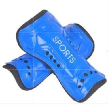 Imagem de Caneleira Futebol Esporte Colorida Equipamento de Proteção 18cm, Azul