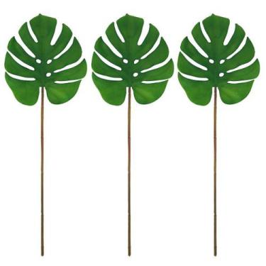 Imagem de Jogo 3 Folhas Costela de Adão Verde Artificial Látex Premium 19cm - MC