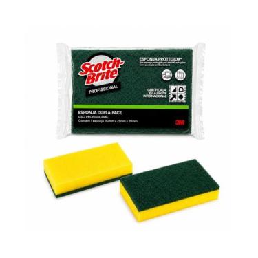 Imagem de Esponja Dupla Face Verde e Amarela Scotch Brite 3M