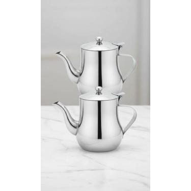Imagem de 2 Bule Inox 280ml Chá Café Leite Servir - Congratulations Store