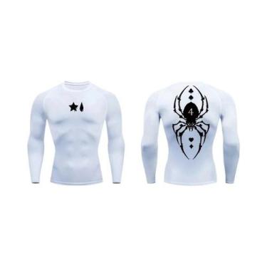 Imagem de Camisa De Compressão Masculina De Manga Longa Com Estampa De Aranha, S
